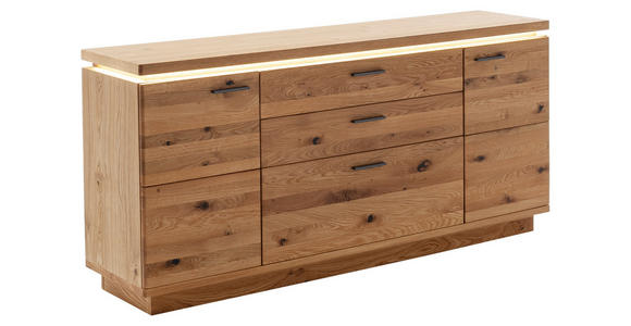 SIDEBOARD Eichefarben  180/84/44 cm  - Eichefarben/Anthrazit, Natur, Holz/Holzwerkstoff (180/84/44cm) - Linea Natura