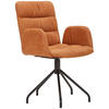 ARMLEHNSTUHL  in Stahl Echtleder naturbelassen  - Cognac/Schwarz, Design, Leder/Metall (58/90/60cm) - Bacher