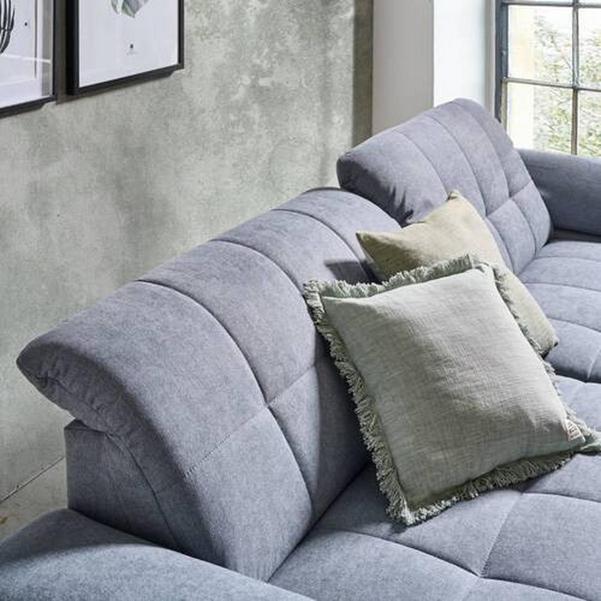 ECKSOFA in Webstoff Blaugrau  265/180 cm  - Blaugrau/Schwarz, Design, Textil/Metall (265/180cm) - Carryhome