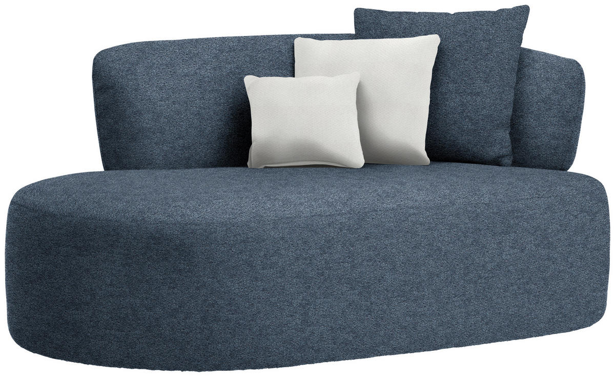 RÉCAMIERE in Chenille Blau, Beige  - Blau/Beige, MODERN, Kunststoff/Textil (166/86/105cm) - Hom`in