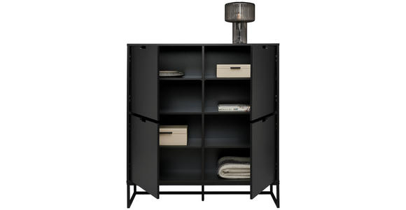 HIGHBOARD in 120/130/40 cm - Anthrazit/Schwarz, Design, Holzwerkstoff/Metall (120/130/40cm) - Novel
