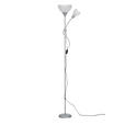 STEHLEUCHTE 42/21/180 cm    - Silberfarben/Weiß, Basics, Kunststoff/Metall (42/21/180cm) - Boxxx