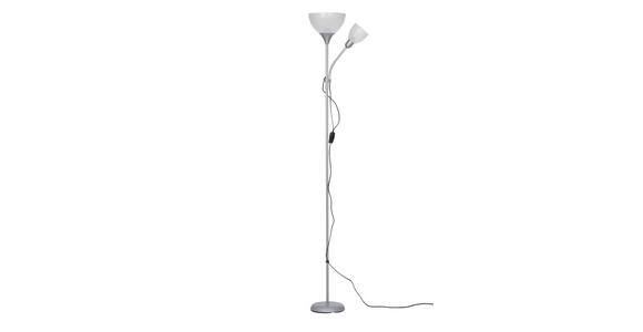 STEHLEUCHTE 42/21/180 cm    - Silberfarben/Weiß, Basics, Kunststoff/Metall (42/21/180cm) - Boxxx