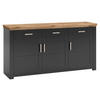 SIDEBOARD  in 184,1/94,6/51,2 cm  - Graphitfarben/Eiche Artisan, Design, Holzwerkstoff/Metall (184,1/94,6/51,2cm) - SetOne by Musterring