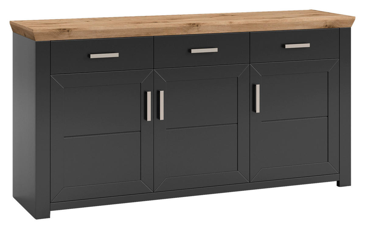 SIDEBOARD  in 184,1/94,6/51,2 cm  - Graphitfarben/Eiche Artisan, Design, Holzwerkstoff/Metall (184,1/94,6/51,2cm) - SetOne by Musterring