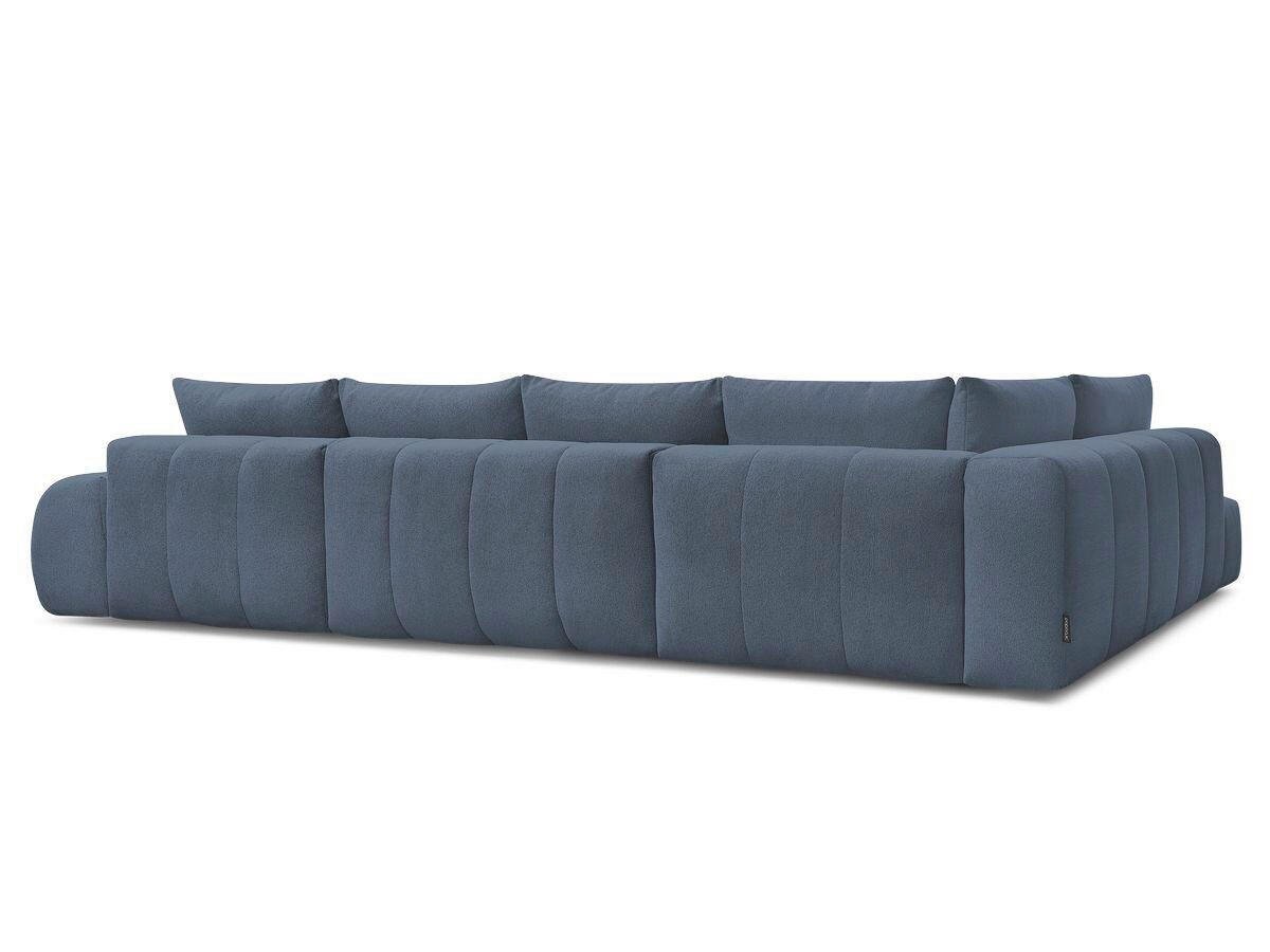 ECKSCHLAFSOFA EVEREST  mit Rücken echt, Armteil links, Armteil rechts Flachgewebe Dunkelblau  - Schwarz/Dunkelblau, MODERN, Kunststoff/Textil (212/423/198cm)