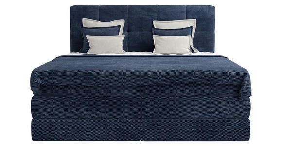 BOXSPRINGBETT 180/200 cm  in Blau  - Blau/Schwarz, Design, Kunststoff/Textil (180/200cm) - Esposa