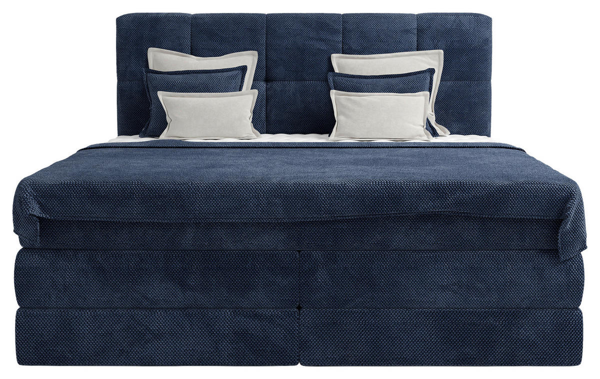 KONTINENTALSÄNG 180/200 cm  i blå  - blå/svart, Design, textil/plast (180/200cm) - Best Price