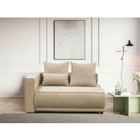 RÉCAMIERE Creme Plüsch  - Creme/Schwarz, Design, Kunststoff/Textil (168/73/99cm) - MID.YOU