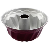 GUGELHUPFFORM  - Rot/Grau, Basics, Metall (22/11,5cm) - Dr.Oetker