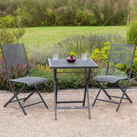 BALKONSET Graphitfarben 3-teilig  - Graphitfarben, MODERN, Metall - Gardenson