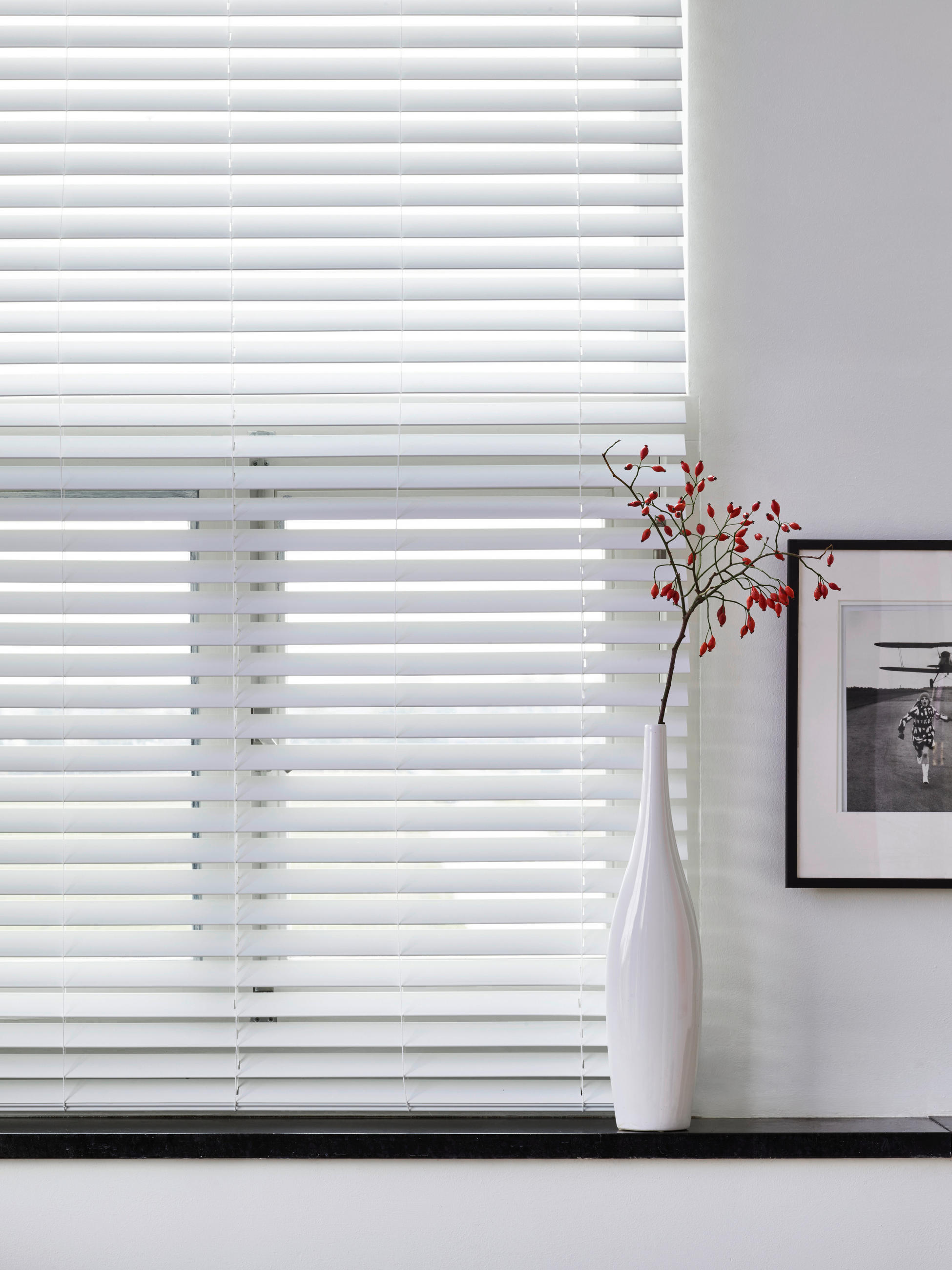 Jalousie 50mm in Holzoptik  - Weiß, Design, Kunststoff (210/175cm)