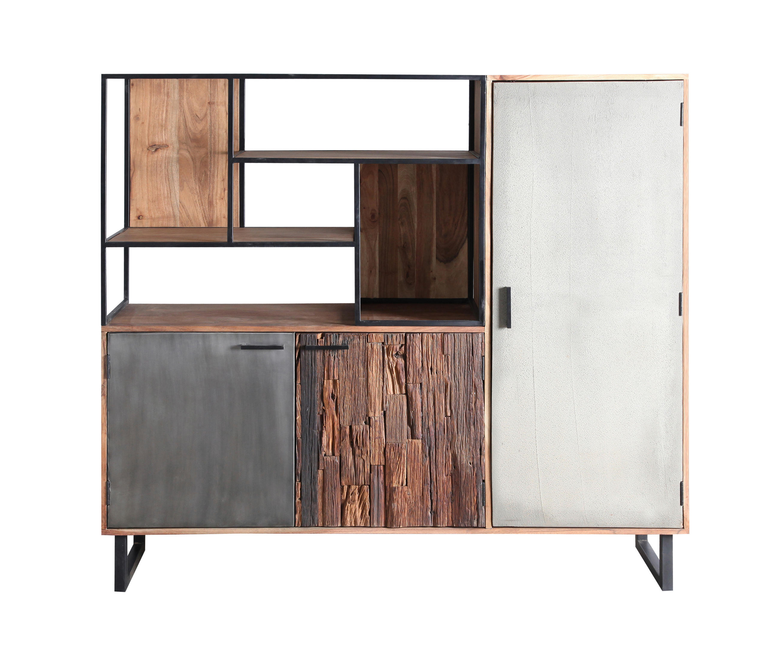 HIGHBOARD  in 163/150/40 cm  - Dunkelbraun/Schwarz, Design, Holz/Stein (163/150/40cm) - Carryhome