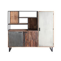 HIGHBOARD  in 163/150/40 cm  - Dunkelbraun/Schwarz, Design, Holz/Stein (163/150/40cm) - Carryhome