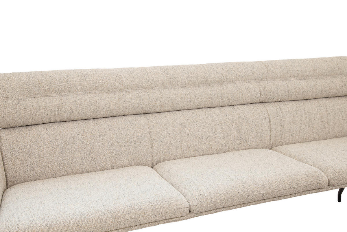 SITZBANK 220/91/70 cm  in Schwarz, Beige  - Beige/Schwarz, Design, Textil/Metall (220/91/70cm) - Dieter Knoll