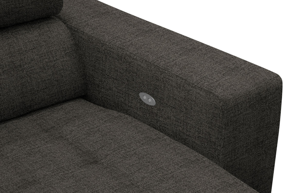 ECKSOFA in Chenille Braun  - Chromfarben/Braun, Design, Textil (207/301cm) - Xora