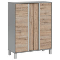 MIDISCHRANK 77,5/103,5/33,5 cm  - Eichefarben/Silberfarben, KONVENTIONELL, Holzwerkstoff/Metall (77,5/103,5/33,5cm) - Stylife