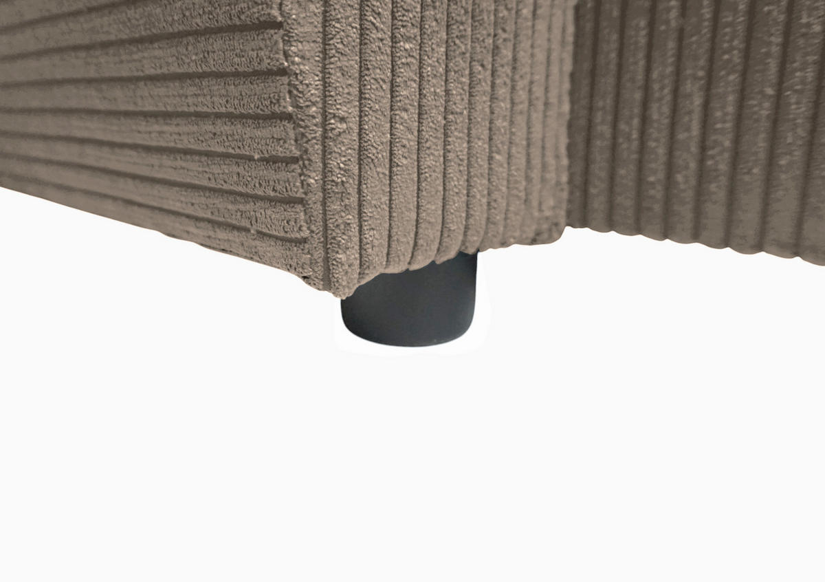 WOHNLANDSCHAFT in Cord Taupe  - Taupe/Schwarz, Design, Kunststoff/Textil (155/297/212cm) - MID.YOU