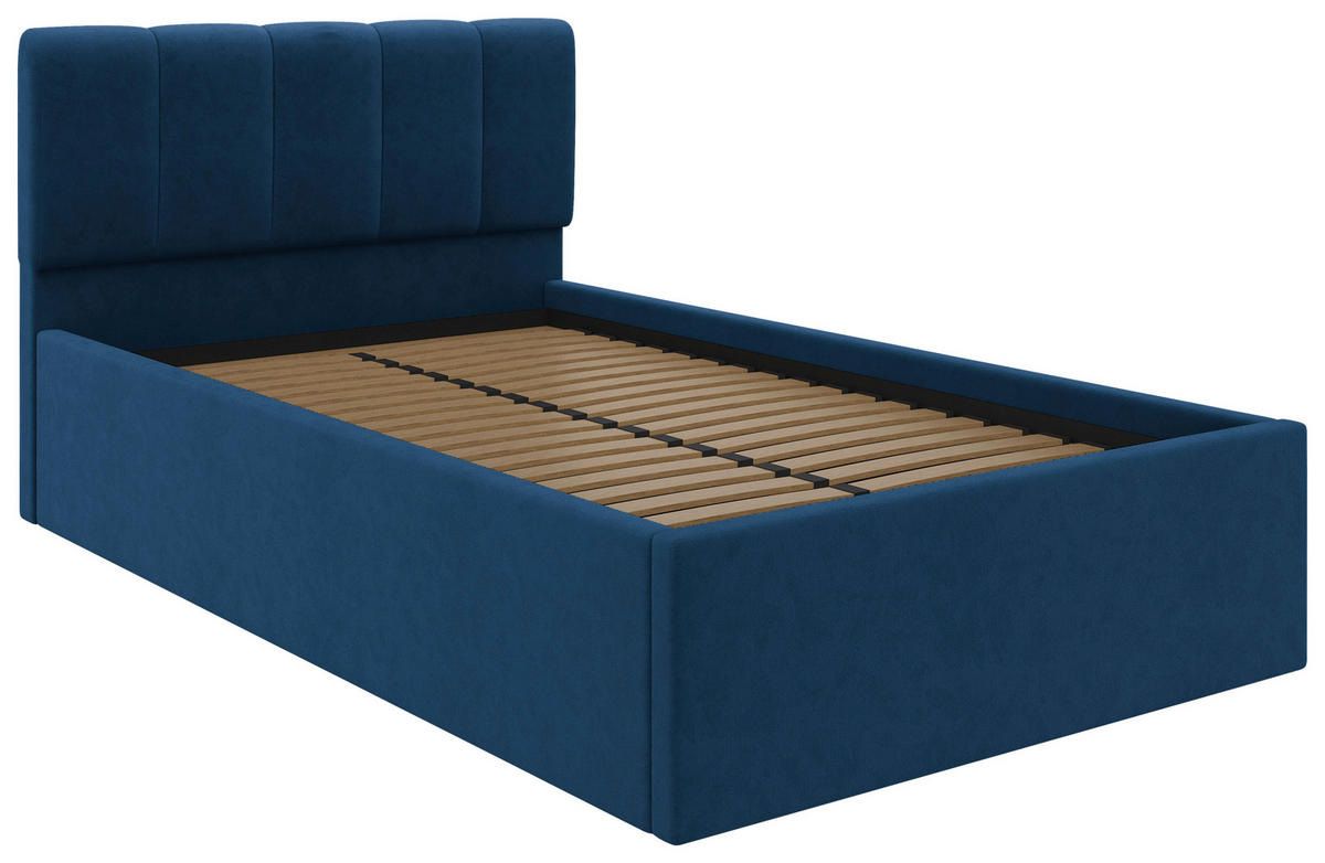 POLSTERBETT 120/200 cm  in Royalblau  - bleu royal/noir, Design, textile/matière synthétique (120/200cm) - Stylife