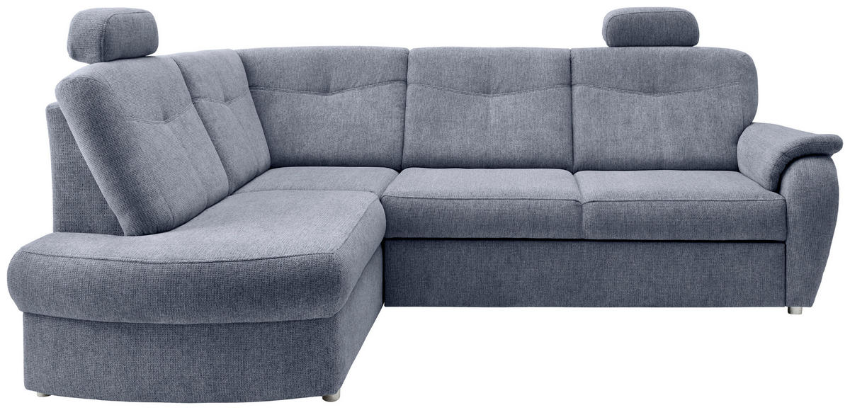 ECKSCHLAFSOFA in Chenille Hellblau  - Chromfarben/Hellblau, Modern, Kunststoff/Textil (180/264cm) - Livetastic