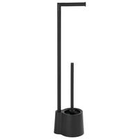 SET PENTRU WC plastic  - negru, Konventionell, plastic/metal (13/16/70cm) - Wenko