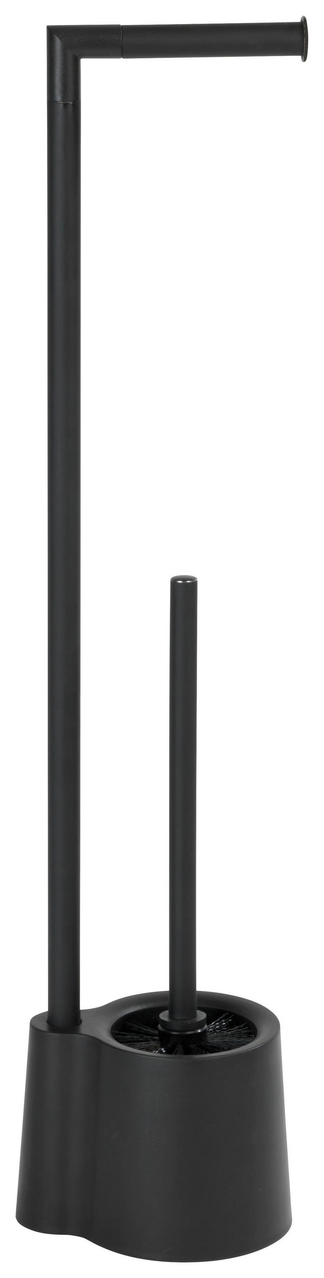 SET PENTRU WC plastic  - negru, Konventionell, plastic/metal (13/16/70cm) - Wenko