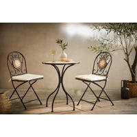 SADA NA BALKON 3dílné,  - bílá/černá, Moderní, kov/textil (60/42/70/88/60/53cm) - Ambia Garden