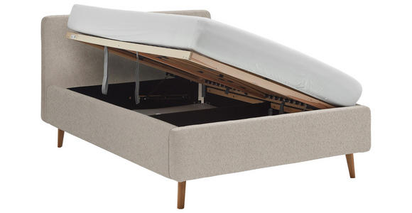 POLSTERBETT Lattenrost, Bettkasten 140/200 cm in Beige - Eichefarben/Birkefarben, Design, Holz/Textil (140/200cm) - Xora