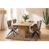 ARMLEHNSTUHL  Sitzfläche 360° drehbar Chenille  Schwarz, Taupe  - Taupe/Schwarz, MODERN, Holz/Textil (58/89/62,5cm) - Livetastic