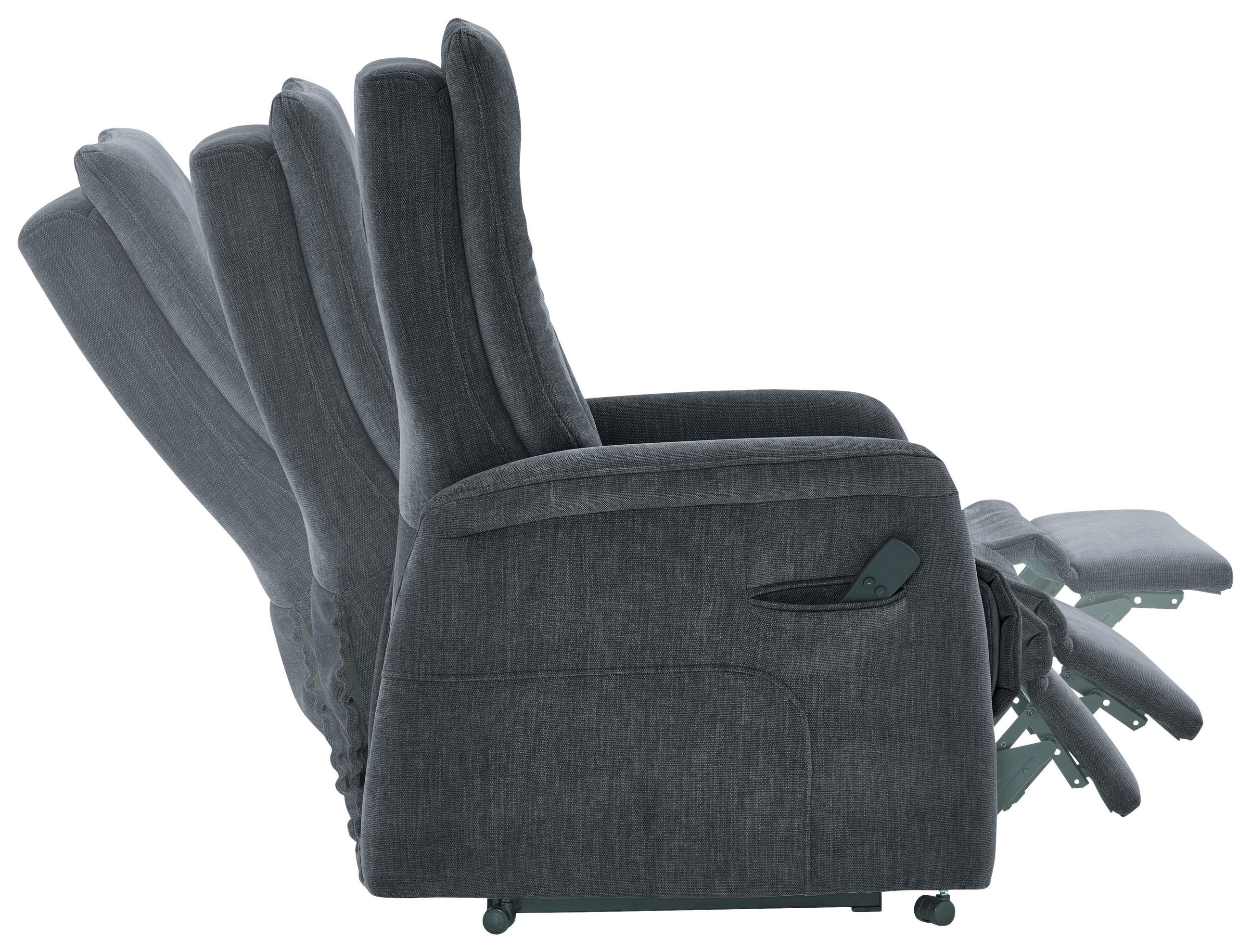 FERNSEHSESSEL Chenille Dunkelblau  - Dunkelblau/Grau, KONVENTIONELL, Kunststoff/Textil (78/115/90cm) - Hukla