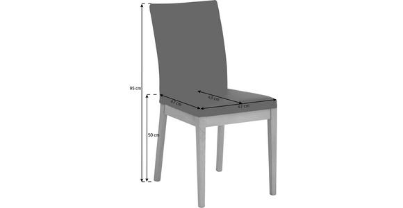 STUHL Lederlook Eiche furniert Braun, Eichefarben - Eichefarben/Braun, Natur, Holz/Textil (47/95/47cm) - Cantus