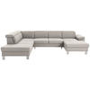 WOHNLANDSCHAFT in Webstoff Ecru  - Ecru/Silberfarben, Design, Textil/Metall (226/320/168cm) - Xora
