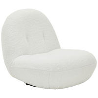 SESSEL Bouclé Weiß    - Schwarz/Weiß, MODERN, Textil/Metall (74/67/93cm) - MID.YOU
