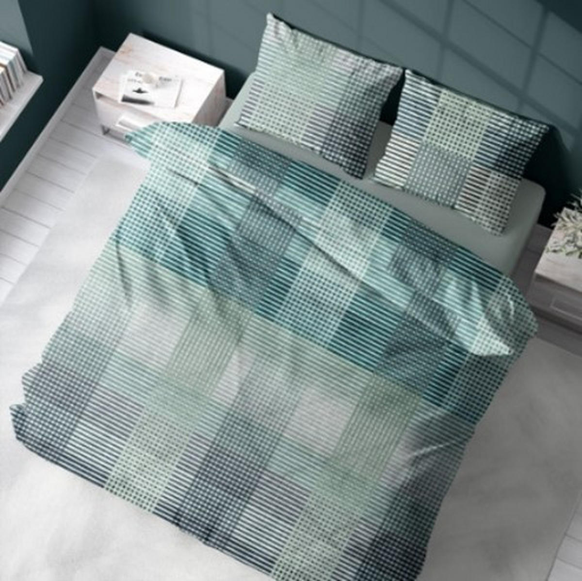 POSTEĽNÁ BIELIZEŇ, flanel, tyrkysová, 140/200 cm - tyrkysová, textil (140/200cm) - Novel