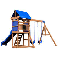 SPIELTURM AURORA BACKYARD 270/230/310 cm  - Blau/Braun, KONVENTIONELL, Holz (270/230/310cm) - Ambia Garden