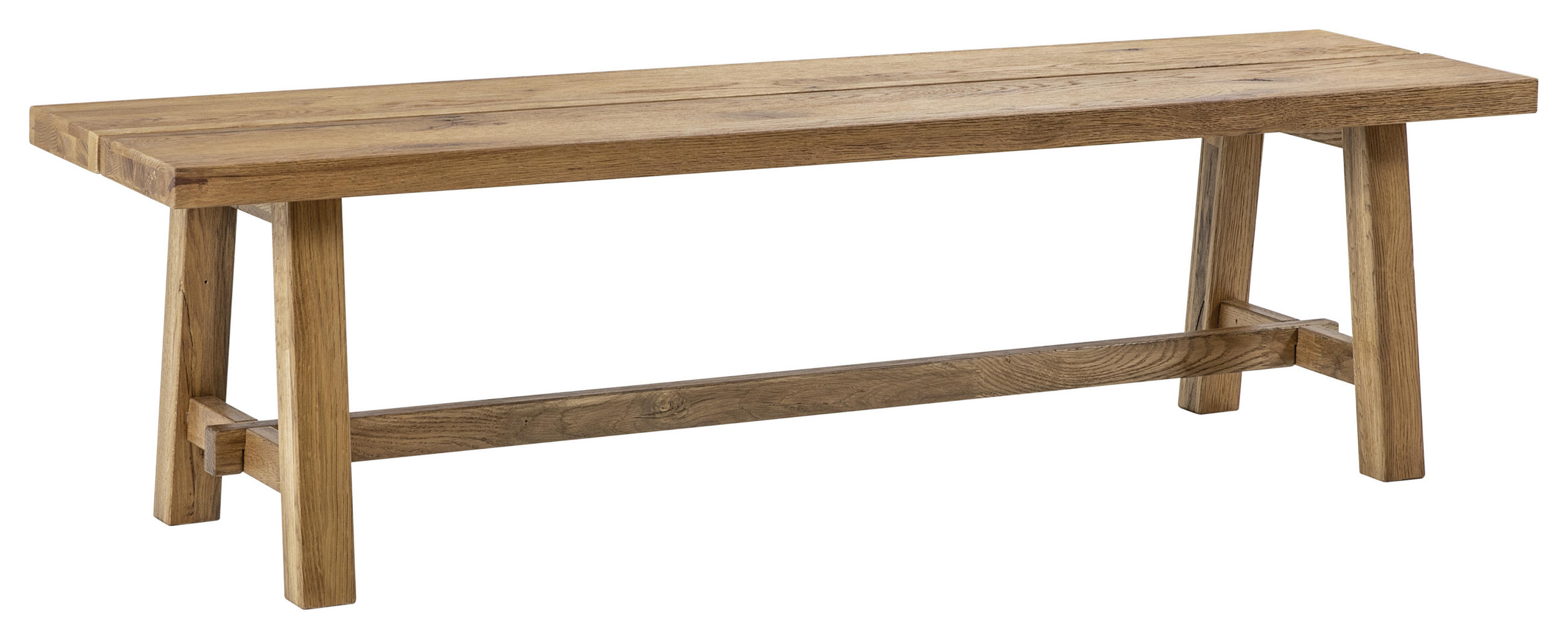 SITZBANK 140/38/37 cm Eichefarben Wildeiche massiv  - Eichefarben, Natur, Holz (140/38/37cm) - Hasena