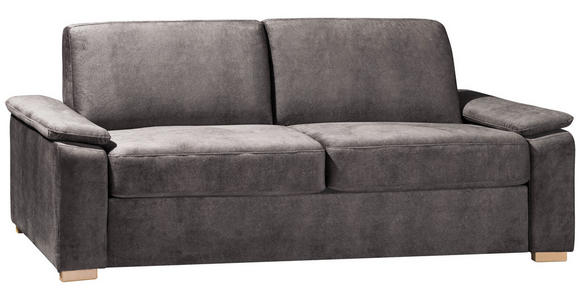 SCHLAFSOFA in Chenille Graubraun  - Eichefarben/Graubraun, KONVENTIONELL, Holz/Textil (230/86/97cm) - Novel