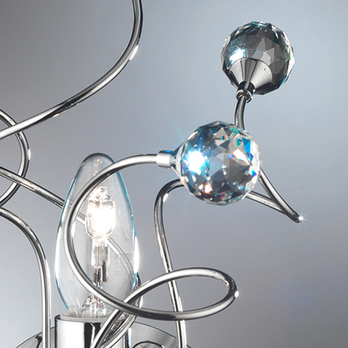 WANDLEUCHTE 20/20/32 cm   - Chromfarben, Basics, Glas/Metall (20/20/32cm)