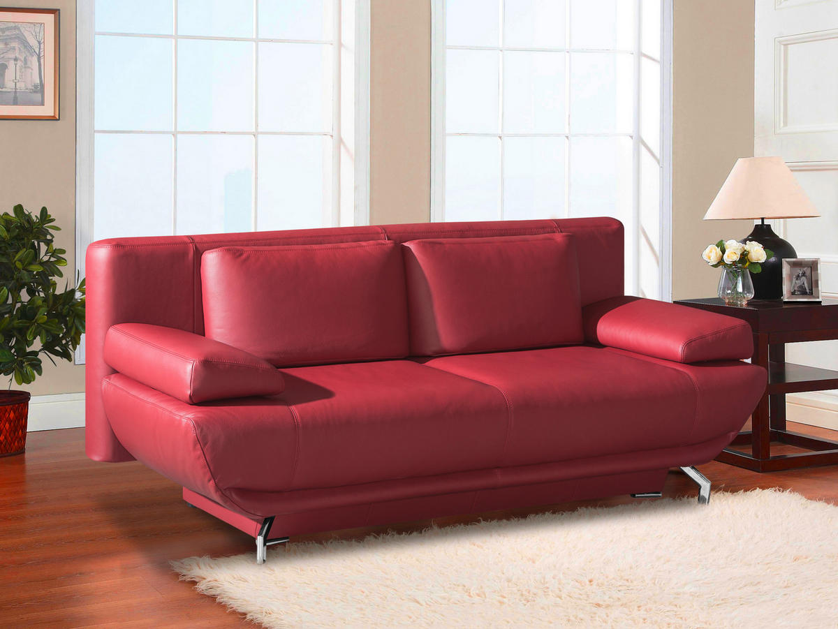 SCHLAFSOFA  in Echtleder Dunkelgrau  - Chromfarben/Dunkelgrau, Design, Leder/Metall (210/87/97cm) - Dieter Knoll