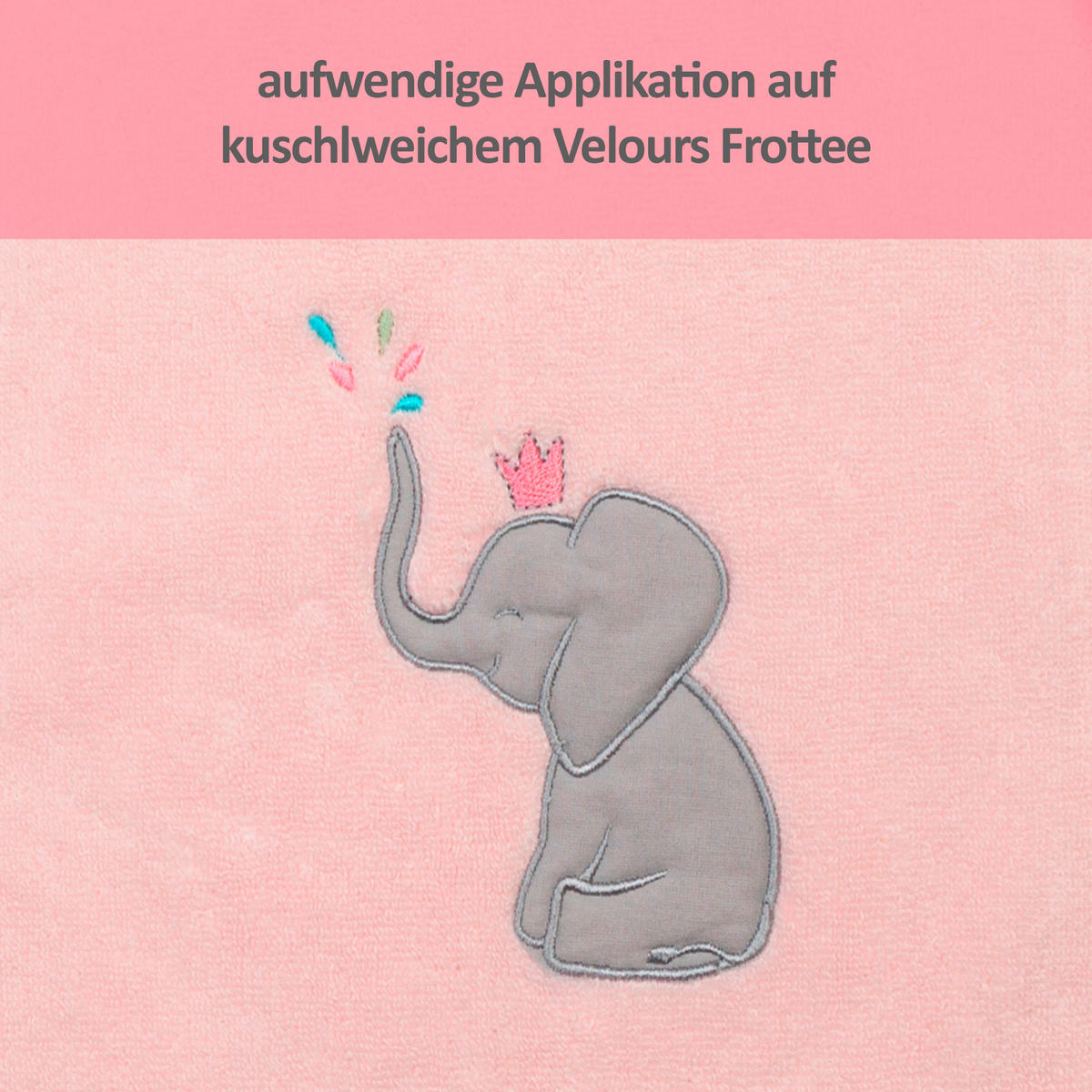 HANDTUCH ELEFANT Rosa  - Rosa, Basics, Textil (50/100cm) - Nicotoy