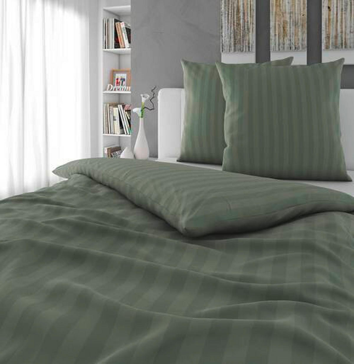 BETTWÄSCHE 3-teilig Dobby Satin 200/200 cm  - Mintgrün, KONVENTIONELL, Textil (200/200cm) - Novel