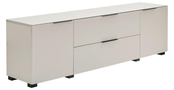 LOWBOARD  in 180/54.7/42 cm  - Kaschmir/Schwarz, Design, Glas/Holzwerkstoff (180/54.7/42cm) - Novel