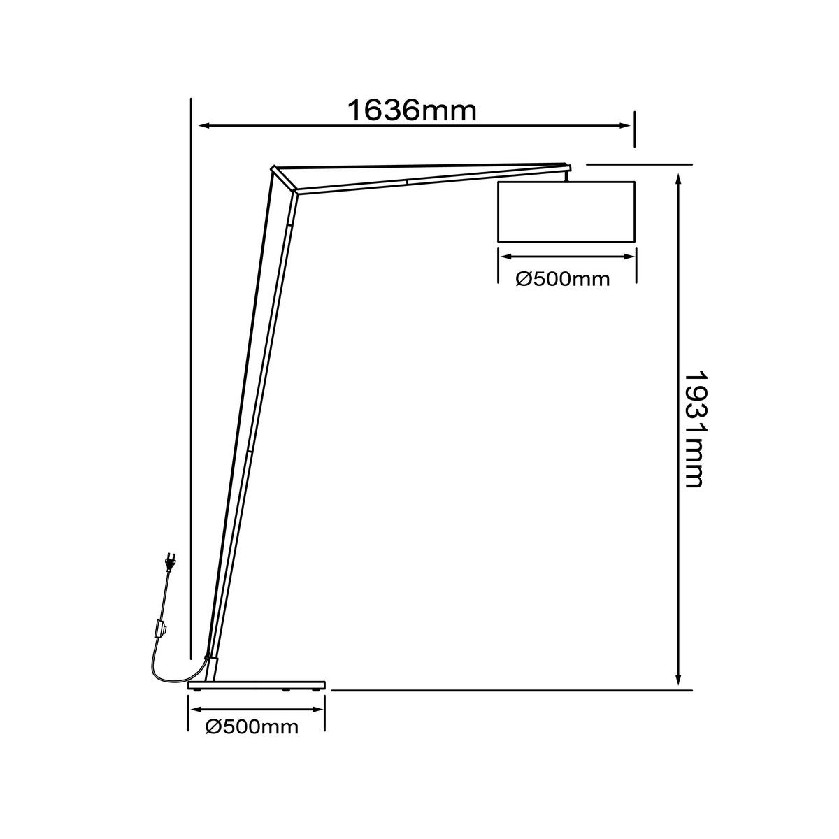 STOJEČA SVETILKA  Annice 160/193/50 cm            - črna/barve medenine, Trendi, kovina/tekstil (160/193/50cm)