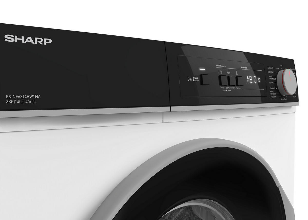 WASCHMASCHINE ES-NFA814BW1NA-DE   - Schwarz/Weiß, Trend, Kunststoff (59,7/84,5/52,7cm)