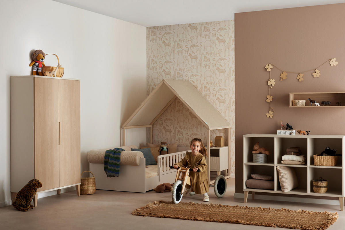 BABYKLEIDERSCHRANK Jonte  - Eichefarben/Beige, Basics, Holzwerkstoff (95/164/40cm) - Paidi