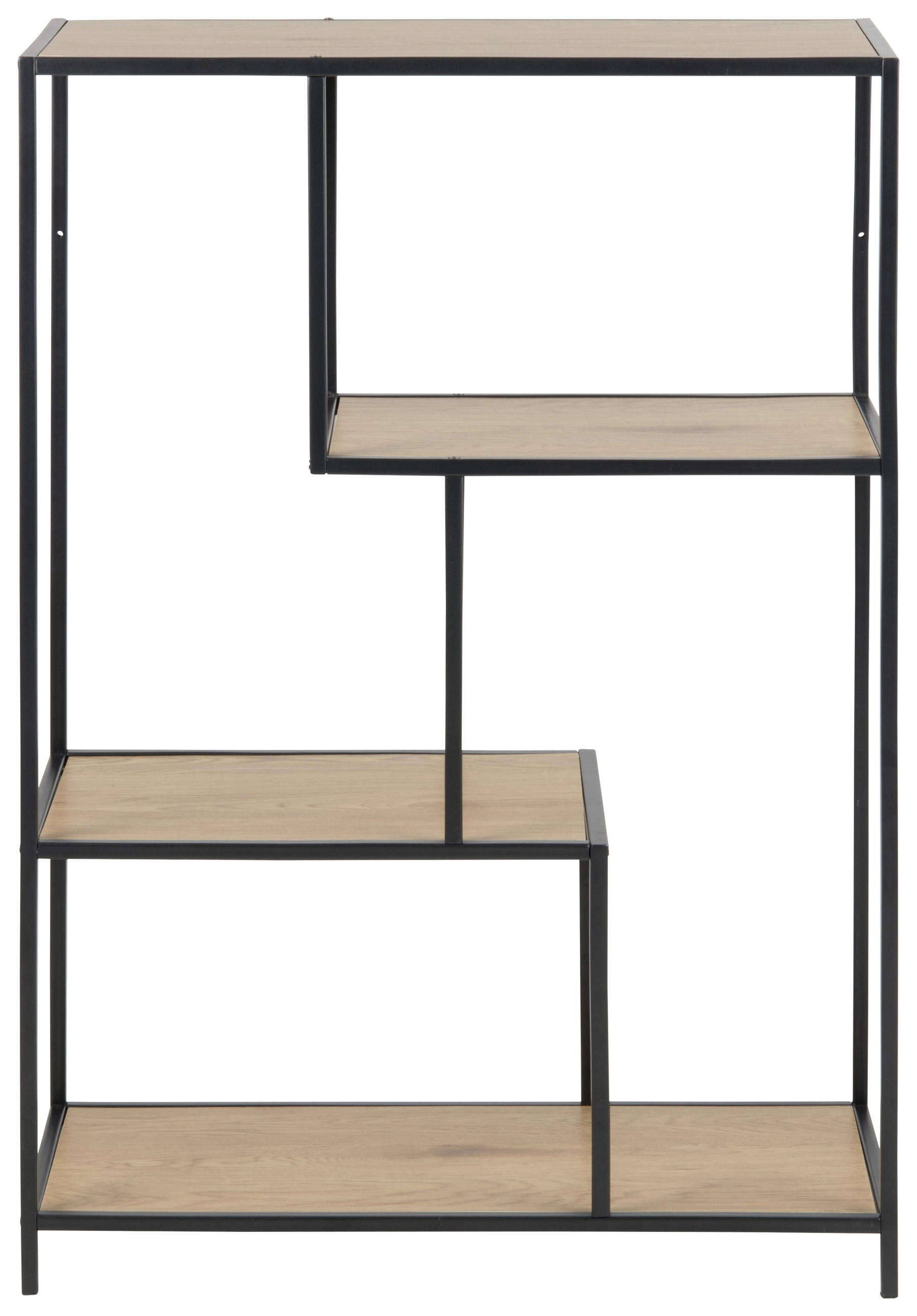 Dieter Knoll REGÁL, černá, barvy dubu, ocel, 77/114/34 cm