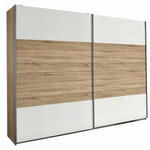 SCHWEBETÜRENSCHRANK  in Weiß, Sonoma Eiche  - Alufarben/Weiß, Design, Holzwerkstoff/Metall (226/210/62cm) - Xora