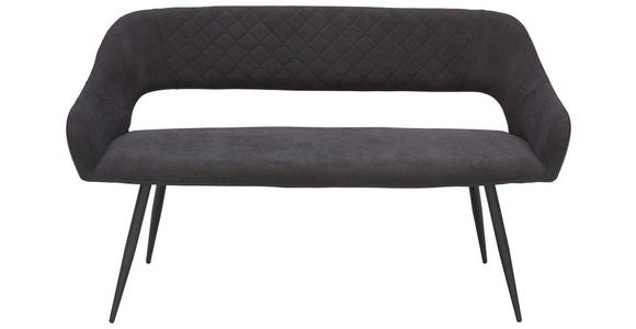SITZBANK 140/80/62 cm in Anthrazit, Schwarz - Anthrazit/Schwarz, Design, Textil/Metall (140/80/62cm) - Carryhome