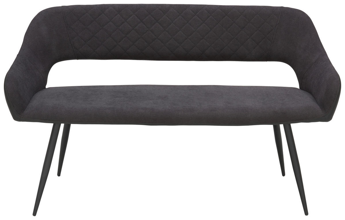 SITZBANK in Metall, Textil Anthrazit, Schwarz  - Anthrazit/Schwarz, Design, Textil/Metall (140/80/62cm) - Carryhome