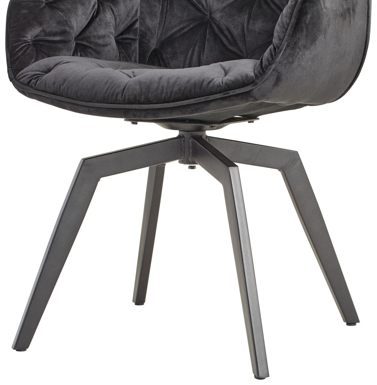 ARMLEHNSTUHL  in Eisen Samt  - Schwarz, Modern, Holz/Textil (58/83/63cm) - Livetastic